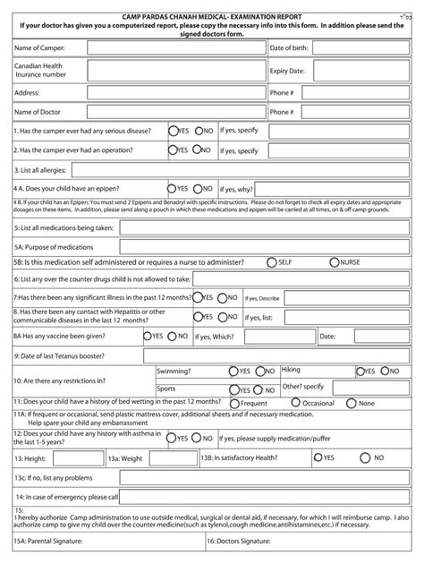 Fillable Online Medical Info Examination Reportpdf Fax Email Print