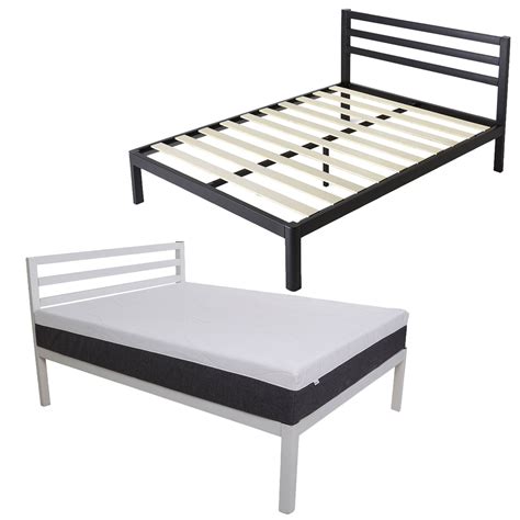 IntelliBASE 10" Memory Foam Mattress & Wooden Slat Bed Frame w/ Headboard, Twin - Walmart.com