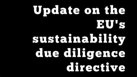 Update On The Eus Sustainability Due Diligence Directive Esg