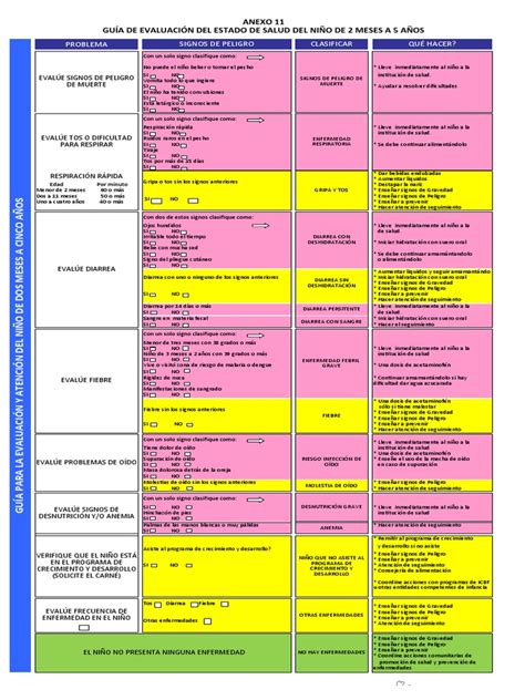 Anexo 11 Evaluaci N Del Estado De Salud Del Ni O Download Grátis Pdf Amamantamiento Diarrea