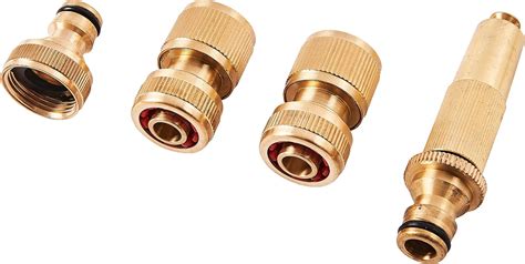 Amtech U2520 Brass Hose Fittings 4pc Includes Spray Nozzle Threaded