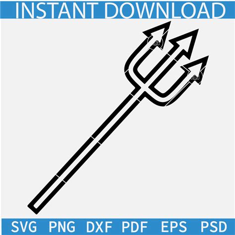 Pitchfork Svg Trident Sketch Svg Halloween Fork Silhouette Svg Devil