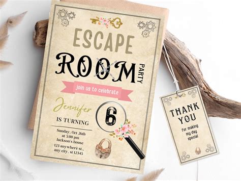 Escape Room Birthday Invitation Template Editable Escape Room Party Invite Escape Room Party