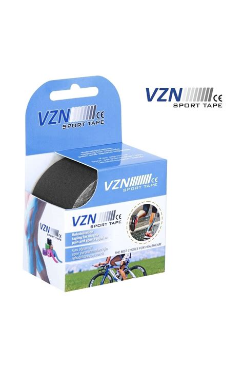 Vzn Kinesio Sport Tape Sporcu Ağrı Bandı 5m X 5cm Siyah 4 Adet