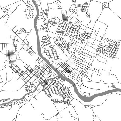 City Map Line Scheme Of Roads Town Streets On The Plan Urban