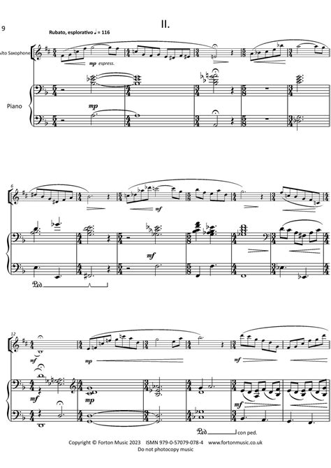 Sonatina For Alto Saxophone And Piano Forton Music