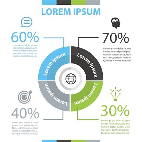 Plantilla de infografía círculo Vector Premium