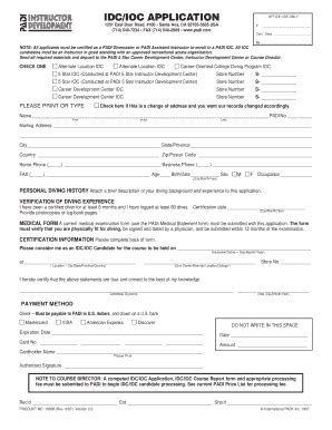 Fillable Online Idc Application Printable Form Fax Email Print Pdffiller