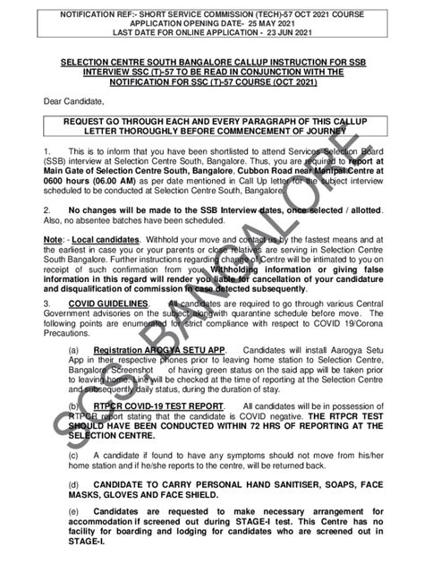 Fillable Online Joinindianarmy Nic Notification Ref Short Service