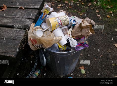 full garbage bin