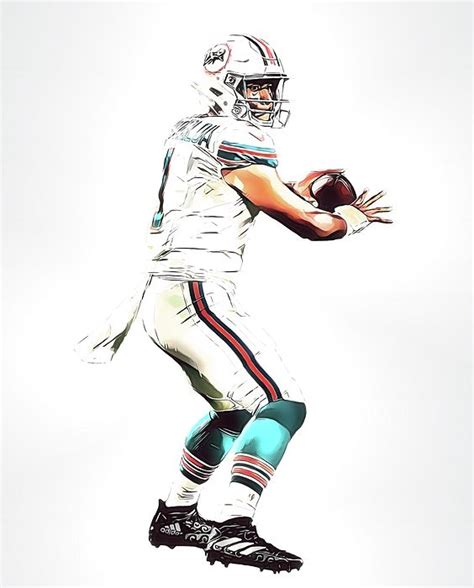 Tua Tagovailoa Miami Dolphins Watercolor Strokes Pixel Art 200 By Joe