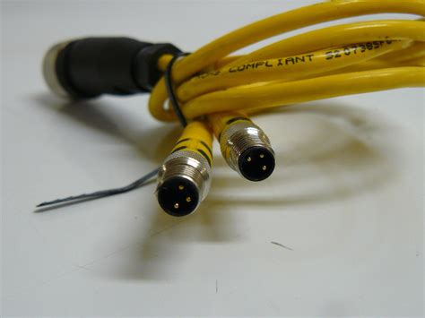 Yellow Cable W 2 3 Pin Male End And Multi Wire Female End 300v 24awg