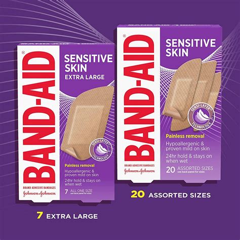 Band-Aid Sensitive Skin Adhesive Bandages - Hypoallergenic, Painless
