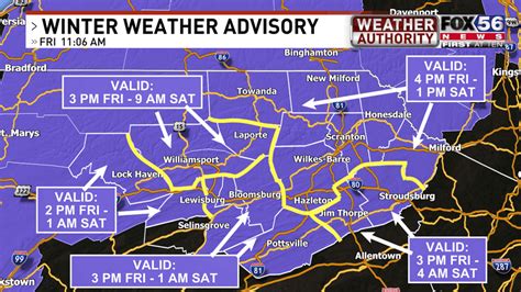 Winter Weather Advisory Issued For Parts Of Central And Northeast Pa