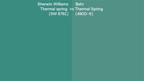 Sherwin Williams Thermal Spring SW 6761 Vs Behr Thermal Spring 490D