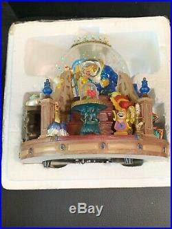 Disneys Beauty And The Beast Snow Globe Music Box With Working Lighted