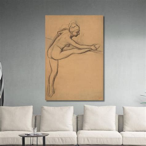 Study Of A Nude Dancer At The Barre Edgar Degas ภาพพมพบนผาใบแคนวาส