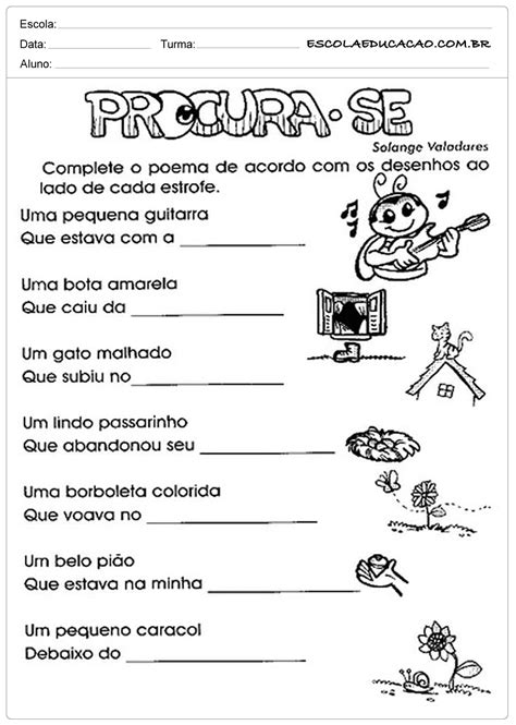 Textos Com Rimas Para Alfabetização
