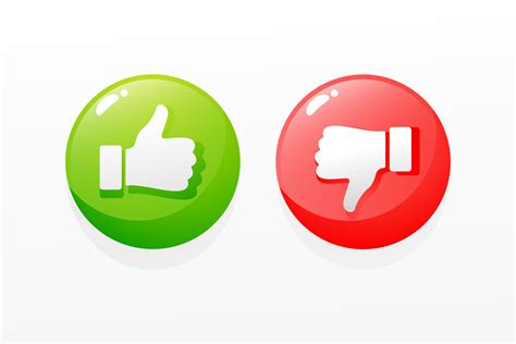 Thumbs Up And Red Thumbs Down Symbol Icon Vector Illustration 16545753