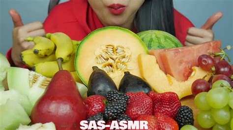 Asmr Giant Fruit Platter Eating Sounds No Talking Sas Asmr Youtube