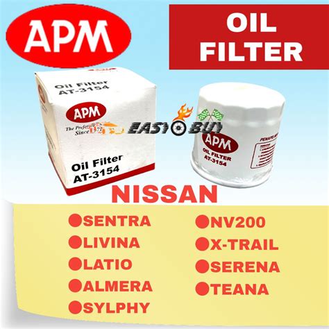 Apm Genuine Oil Filter Nissan N Sentra N Livina Latio Almera Sylphy