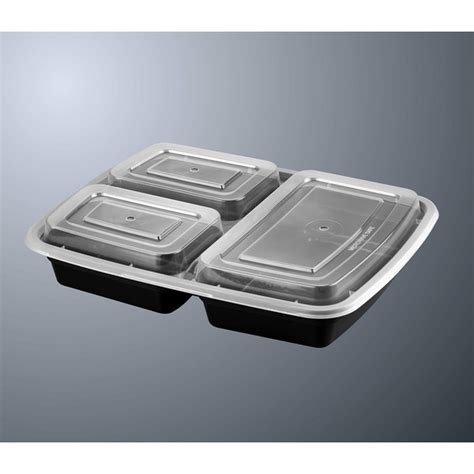 Pcm Compartment Rectangular Plastic Containers Black Ct