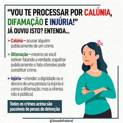 Utilidade Pública Calúnia Difamação E Injúria São Os Crimes Contra A