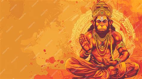 Premium AI Image | Drawing of the Hindu god Hanuman Illustration for ...