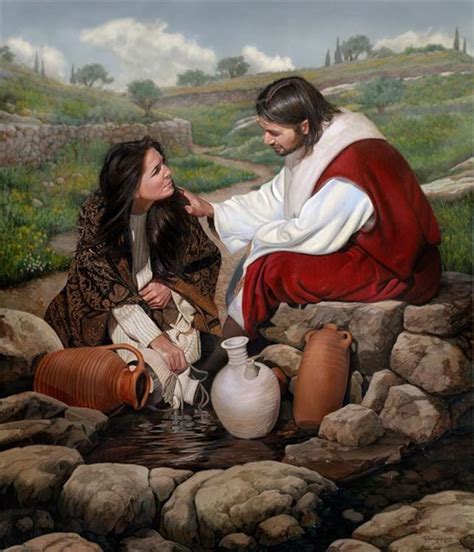 Woman At The Well By Liz Lemon Swindle Jesus Christ With Woman Sitting