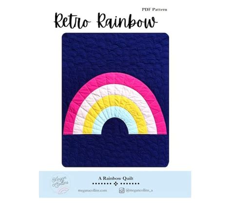 Pdf Retro Rainbow Quilt Pattern By Megan Collins Beginner Rainbow Quilt Etsy