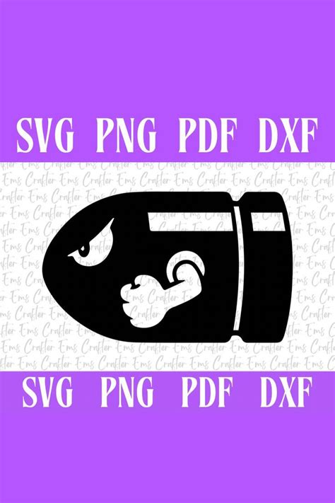 Super Mario Bullet Bill SVG PNG PDF dxf, Mario Kart, perfect for ...