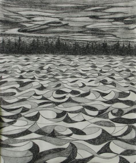 Graphite Pencil Drawing, Landscape, Black and White Drawing, Winter ...