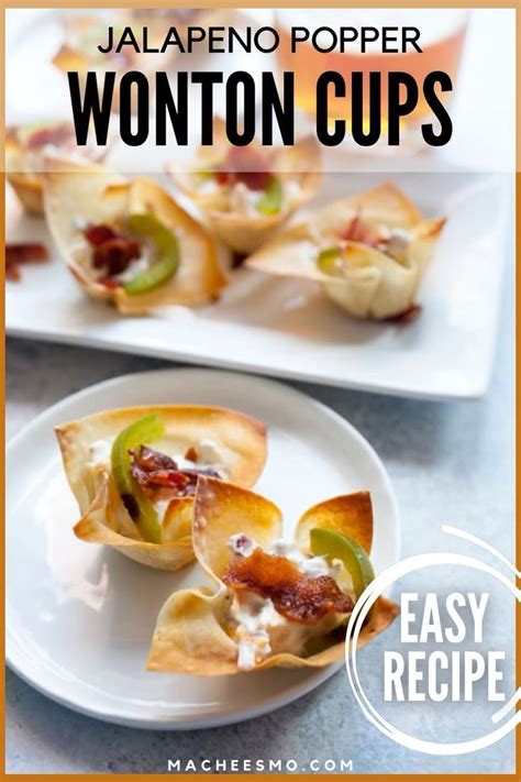 Jalapeno Popper Wonton Cups Recipe Wonton Cups Delicious Appetizer