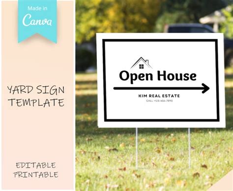 Yard Signage Template Editable Yard Sign Template Etsy