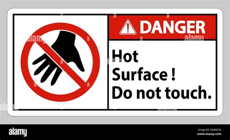 Danger Sign Hot Surface Do Not Touch On White Background Stock Vector Image Art Alamy