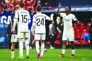 Vinicius Strikes Twice As Madrid Thrash Osasuna Gulf Times