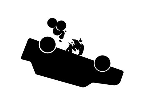 silhouette illustration of a car having an accident 26753531 Vector Art ...