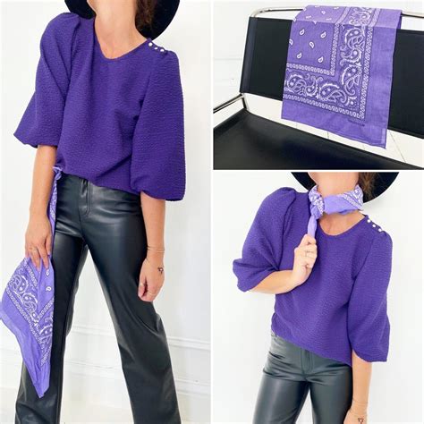 Foulard Bandana Violet Cozette Lille