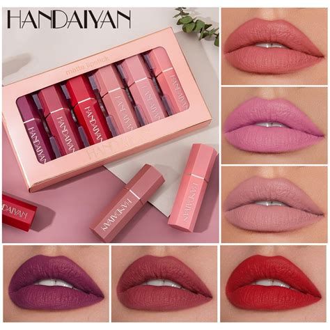 Handaiyan 6pcs Matte Lipstick Set Waterproof Makeup Long Lasting Velvet