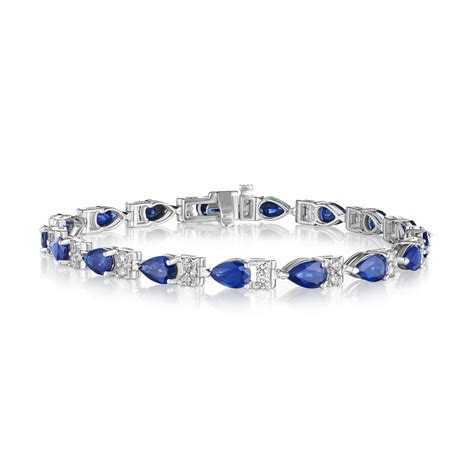 Pear Shape Sapphire Round Diamond Bracelet Ses Creations