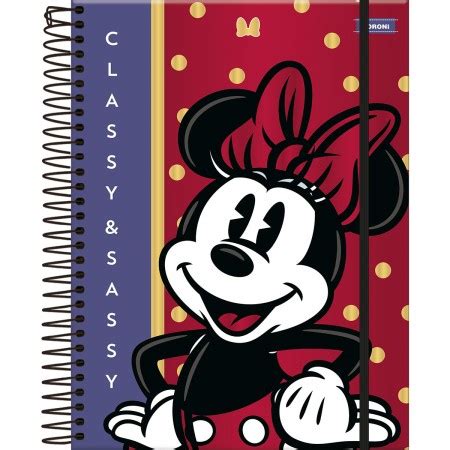 Caderno Colegial Mat Rias Minnie Fls Foroni Livraria E