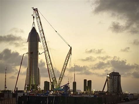 Spacex Stacks Starship Sn8 Prototype Ahead Of Epic Test Flight Space