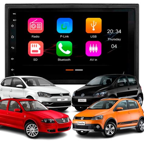 Multimídia MP5 7 Polegadas VW Polo Golf Fox Crossfox Bora CarPlay