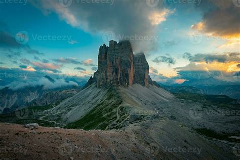 Tre Cime di Lavaredo at Sunset 27183119 Stock Photo at Vecteezy