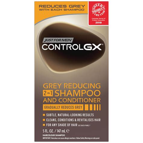 Just For Men Control Gx Grey Reducing 2 In 1 Hair Color Shampoo And Conditioner That Gradually