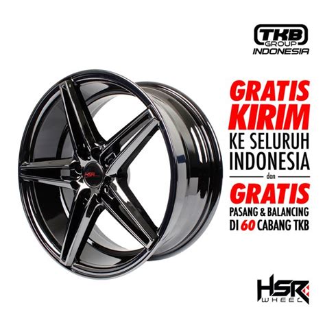 Jual Velg Mobil Ring 17 HSR NE5 53223 PCD H8X100 114 3 ET35 BLACK