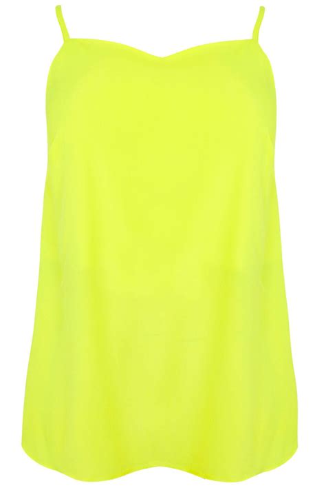 Neon Yellow Woven Cami Top Plus Size 16 To 36