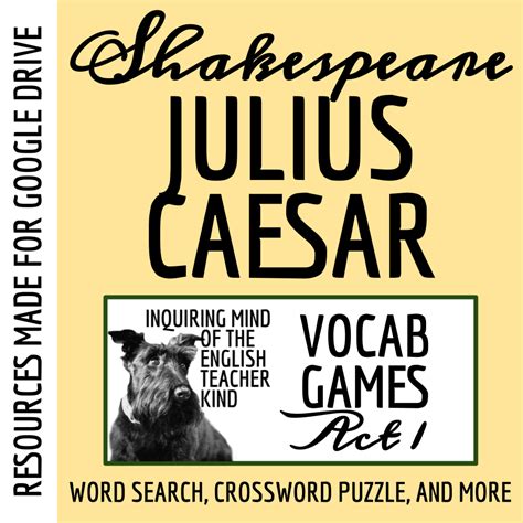 Shakespeare S Julius Caesar Act Vocabulary Games For High School