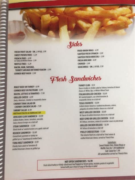 Menu at Nyack Diner restaurant, Nyack