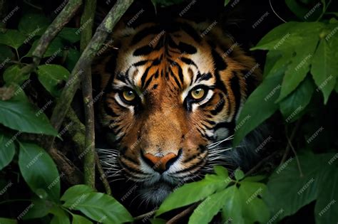 Premium Ai Image Sumatran Tiger In The Jungle Panthera Tigris Altaica